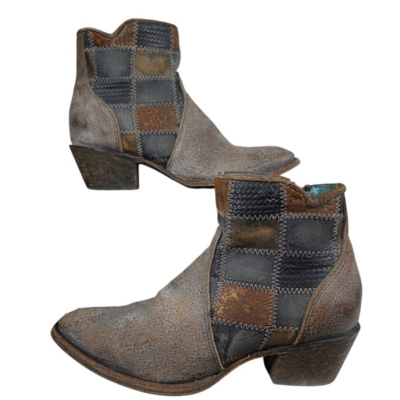 Corral Shoes - Corral Vintage Patchwork Leather Western Booties 8.5 Rodeo Cowgirl C3123‎
